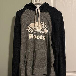 Roots Men's Charcoal and Black Hoodie